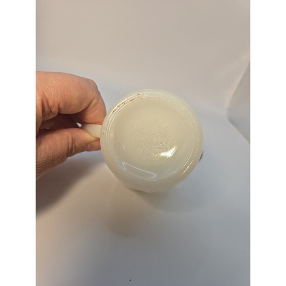 Fire King Creamer Golden Anniversary Ivory Swirl Gold Trim USA Anchor Hocking - Picture 6 of 6